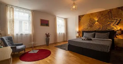 Ein Sitzbereich in der Unterkunft Royal Residence Leopoldstadt