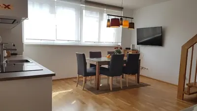Küche/Küchenzeile in der Unterkunft Moderne Maisonette mit Terrasse