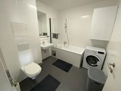 Ein Badezimmer in der Unterkunft Neubau Wohnung Stadlau