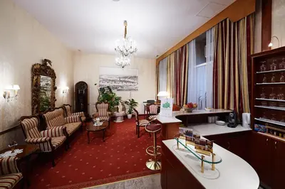 Ein Sitzbereich in der Unterkunft Hotel Austria - Wien