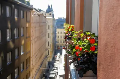 Ein allgemeiner Blick auf Wien oder ein Stadtblick von des Hotels aus