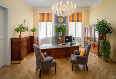 Ein Sitzbereich in der Unterkunft Appartement-Hotel an der Riemergasse