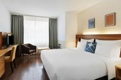 Ein Bett oder Betten in einem Zimmer der Unterkunft Four Points Flex by Sheraton Vienna Hauptbahnhof