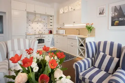 Küche/Küchenzeile in der Unterkunft Captain's Suite