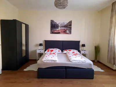 Ein Bett oder Betten in einem Zimmer der Unterkunft Ferienhaus Lina