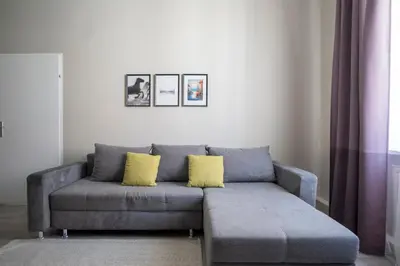 Ein Sitzbereich in der Unterkunft Brand new luxury 2 bedroom apartment near augarten