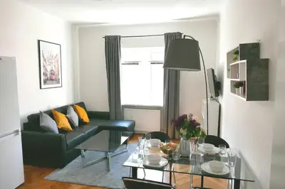 Ein Sitzbereich in der Unterkunft Stylish City Apartments Vienna