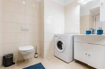 Ein Badezimmer in der Unterkunft Family apartment next to Danube river