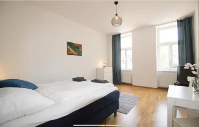 Ein Bett oder Betten in einem Zimmer der Unterkunft Gelassener Aufenthalt l LF9