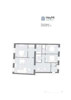 Grundriss der Unterkunft HeyMi Apartments Karlsplatz