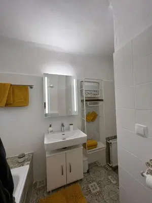 Ein Badezimmer in der Unterkunft Appartment Rosengarten