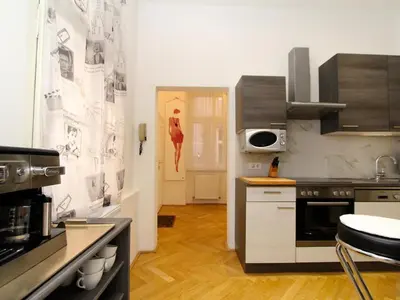 Küche/Küchenzeile in der Unterkunft Ferienwohnung Urban-Loritz