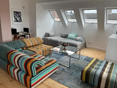 Ein Sitzbereich in der Unterkunft Oggau Cottage