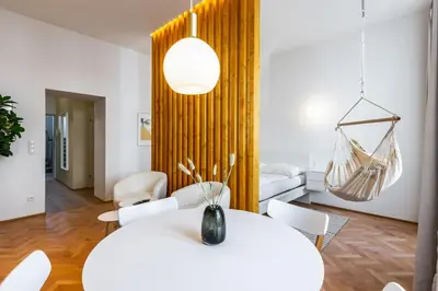 Ein Sitzbereich in der Unterkunft Classy and elegant apartments in a calm area