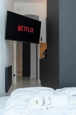 Ein Bett oder Betten in einem Zimmer der Unterkunft josef's home I Studio Mini I near UNO & VIC