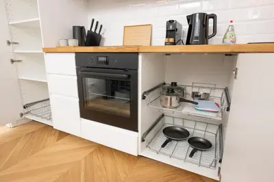Küche/Küchenzeile in der Unterkunft Hideaway Brigittenau