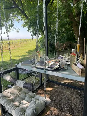 Ein Garten an der Unterkunft Schlafen in der Winzerie