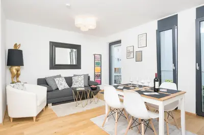 Ein Sitzbereich in der Unterkunft Ottakring Balcony Suite