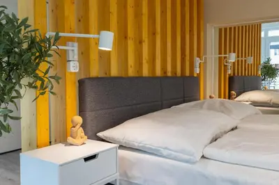Ein Bett oder Betten in einem Zimmer der Unterkunft Open Space with Free parking - Leopoldstadt