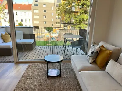 Ein Sitzbereich in der Unterkunft Terrace Flair