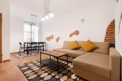 Ein Sitzbereich in der Unterkunft Spacious central apartment