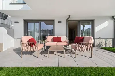 Ein Sitzbereich in der Unterkunft Karl und Anton Boutique Apartments
