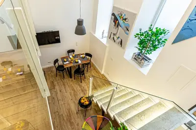 Ein Sitzbereich in der Unterkunft Exklusives trendiges Loft in toller Lage, die 