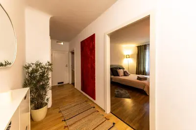 Ein Bett oder Betten in einem Zimmer der Unterkunft Cosy apartment in great Location