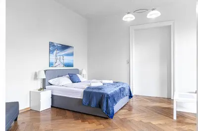 Ein Bett oder Betten in einem Zimmer der Unterkunft 4 Great Apartment Near AKH - Ideal for Groups of 19