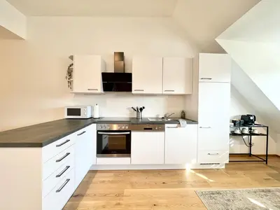 Küche/Küchenzeile in der Unterkunft OrestaLiving - Penthouse in 1020