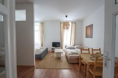 Ein Sitzbereich in der Unterkunft Vienna City Apartments Barnabitengasse