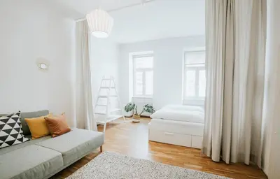 Ein Sitzbereich in der Unterkunft Cozy City Apartment