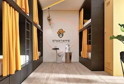 Ein Zertifikat, Auszeichnung, Logo oder anderes Dokument, das in der Unterkunft Stadtaffe - Chic Hostel VIE ausgestellt ist