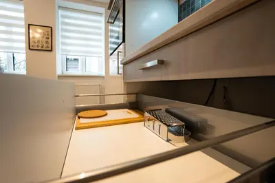 Küche/Küchenzeile in der Unterkunft Brand-new apartment in the 17th district of Vienna