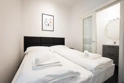Ein Bett oder Betten in einem Zimmer der Unterkunft Brand-new apartment in the 17th district of Vienna