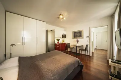 Ein Bett oder Betten in einem Zimmer der Unterkunft Schlossquadrat Apartement 15