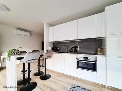 Küche/Küchenzeile in der Unterkunft St Antoni Suite2 Stilvolle Ferienwohnung mit Parkplatz in Eisenstadt