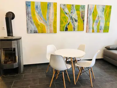 Ein Sitzbereich in der Unterkunft Loft in Wien