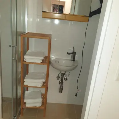 Ein Badezimmer in der Unterkunft Weißes Appartement